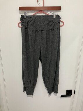 Women's Banded Waist Harem Jogger Pants, Gray, Size Large